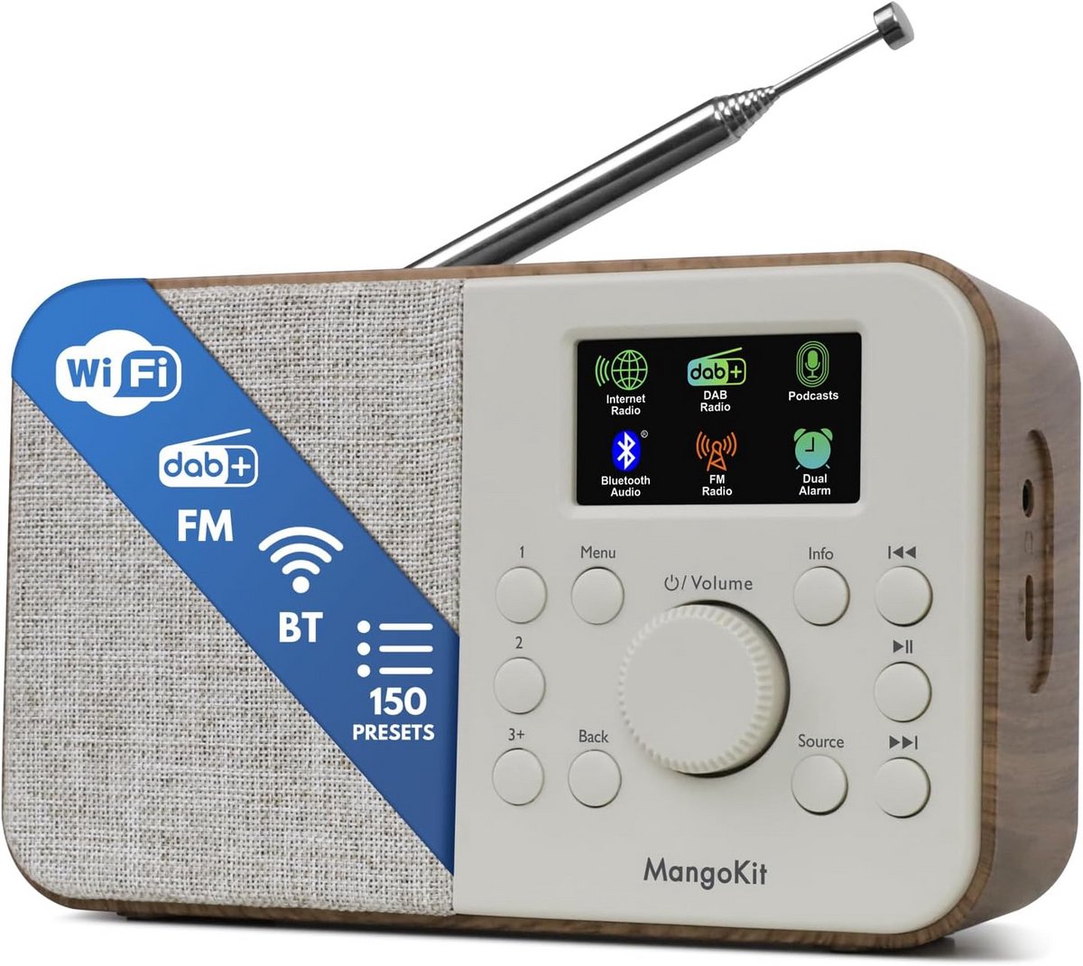 Draagbare DAB radio met Bluetooth, Internetradio en FM