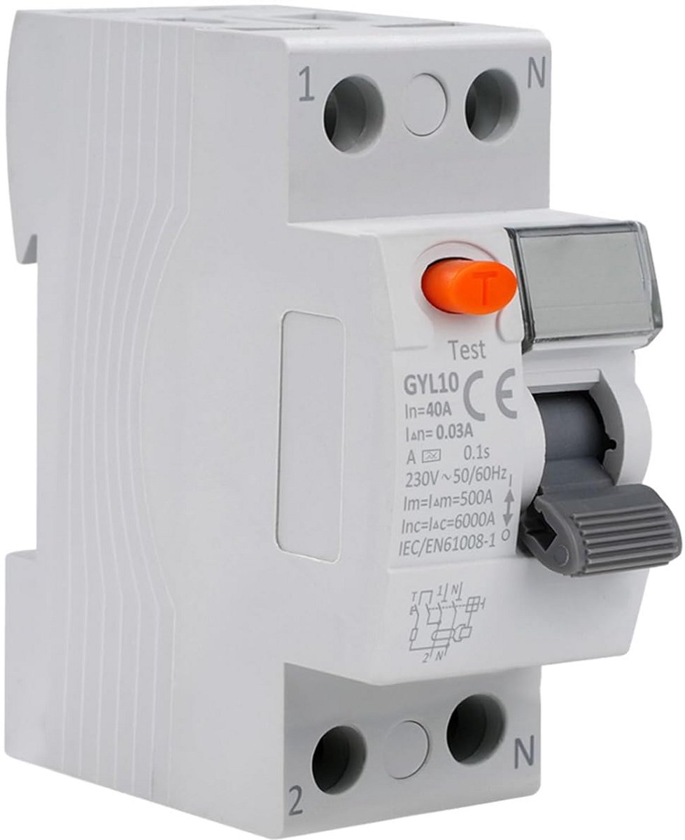 2-polige Aardlekschakelaar 40A 30mA Type A voor 230V Installatie