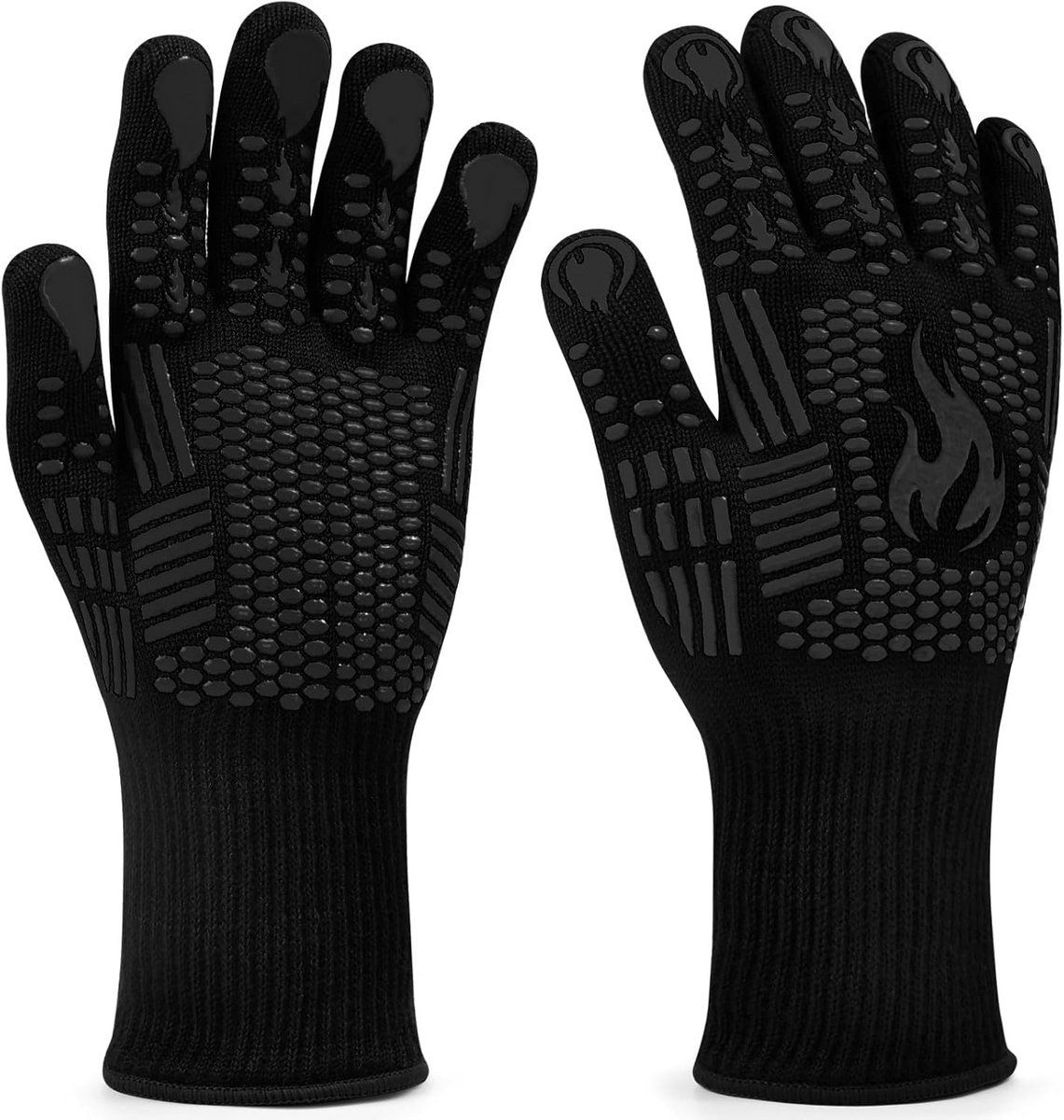 Hittebestendige Grillhandschoenen met Siliconen Grip voor BBQ en Oven