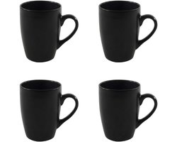 Set van 4 Aardewerk Koffiemokken met Sterren Design Blauw Cappuccinokopjes