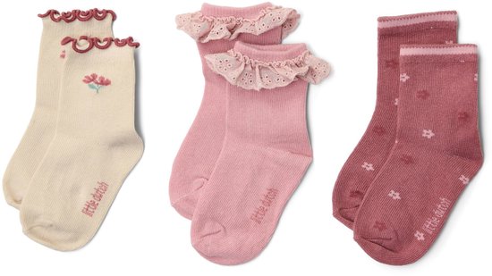Little Dutch – Lot de 3 paires de chaussettes en coton bio – Fairy Garden – taille 17/19
