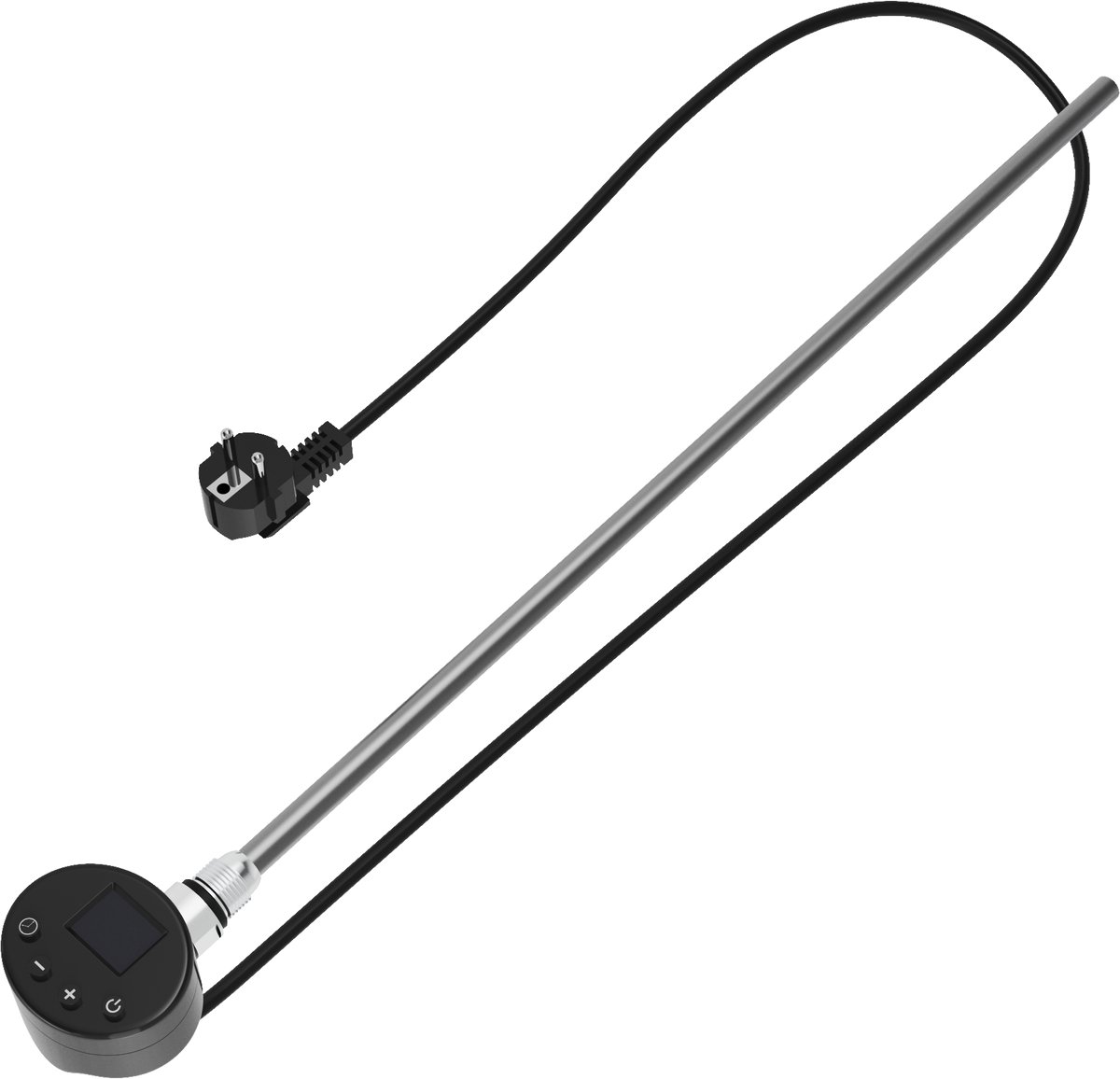 Granitan Elektrische Verwarmingselement voor Badkamer Radiator - LCD - 600W - Zwart