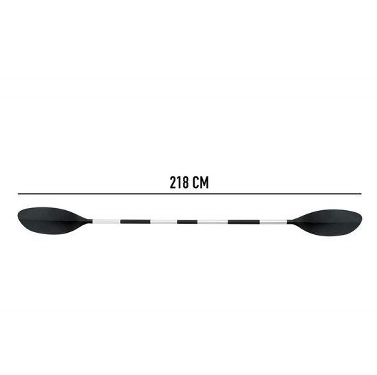 Zwarte peddel met aluminium schacht, 218 cm.