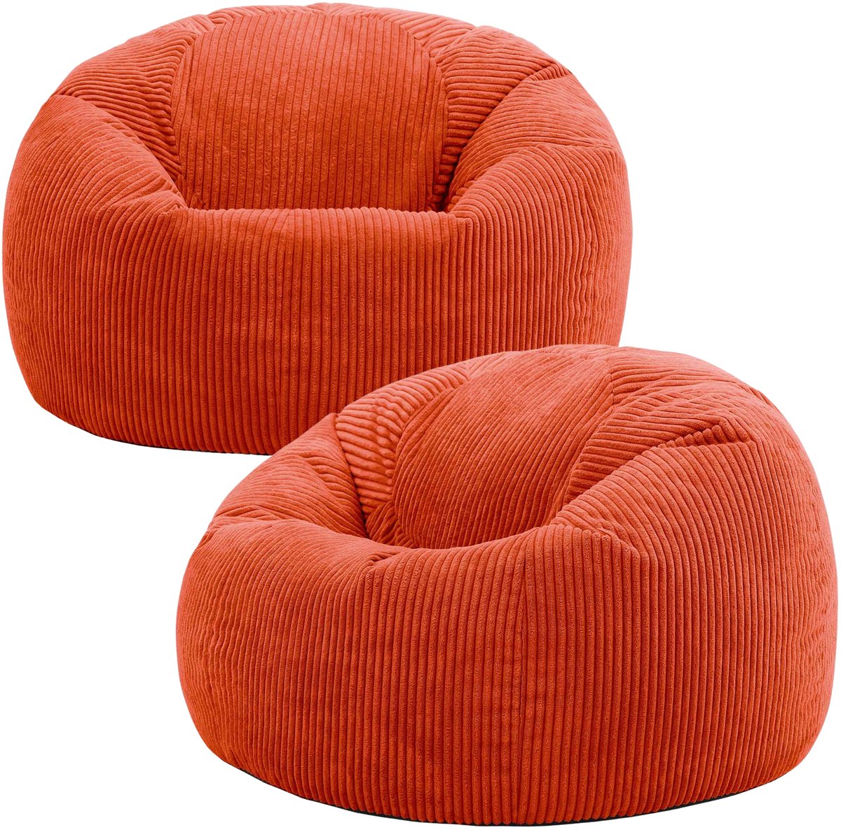 icon - Kingston Zitzak Fauteuil - Set van 2 - Ribfluweel - Terra-oranje