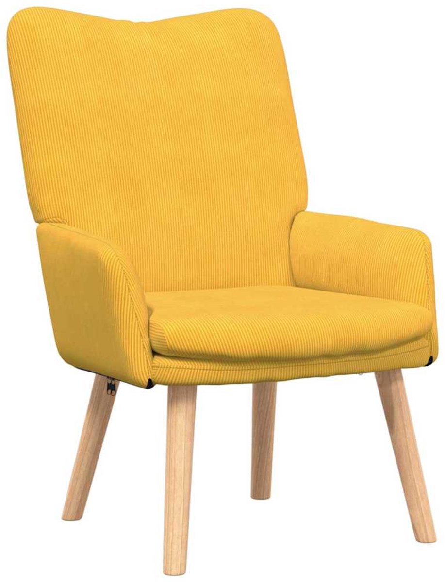 vidaXL Fauteuil - Licht - Geel - 63 - x - 67 - x - 94 - cm - Stof Lichtgeel