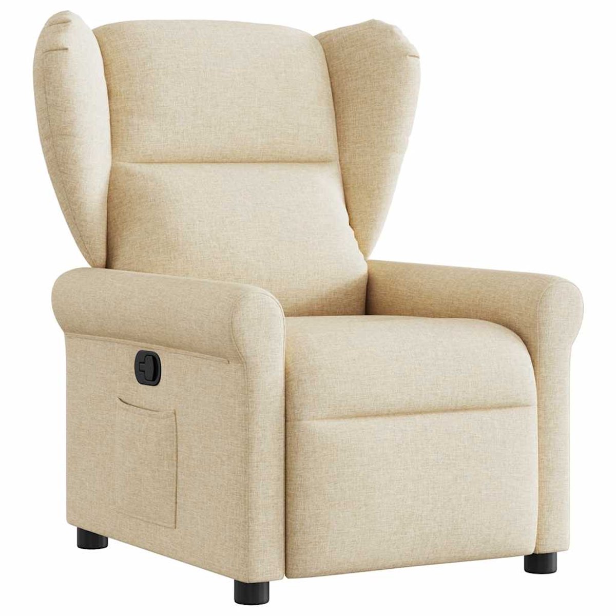 vidaXL Fauteuil - verstelbaar - stof - crèmekleurig