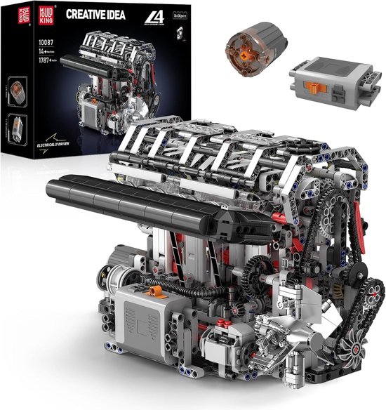 Mould King - Technic L4 formule 1 motor | Speed champions modelbouw | Creator classic bouwpakket compatibel met lego of sluban | Technische speelgoed ideas voor expert volwassenen & kinderen | 1787 bouwstenen modelbouw