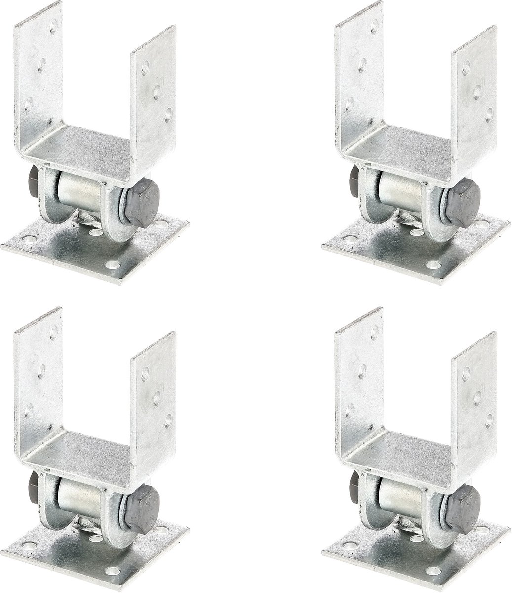 Alberts 4 x paaldrager, beweegbaar bovendeel, voor opschroeven, 91 mm, thermisch verzinkt