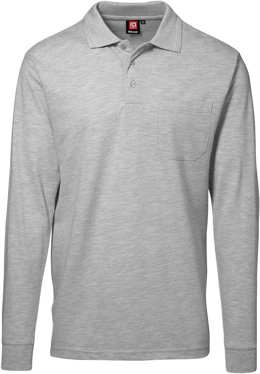 Kentaur PRO Wear polo shirt l/s ID0326 53260-575 - Grey Melange - 4XL
