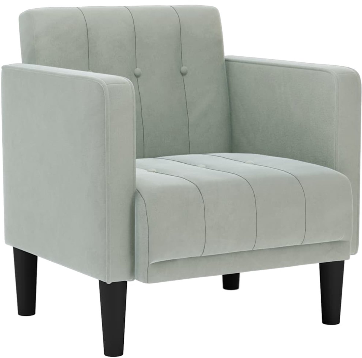 vidaXL Fauteuil - met - armleuningen - Lichtgrijs - 53 - cm - Fluweel