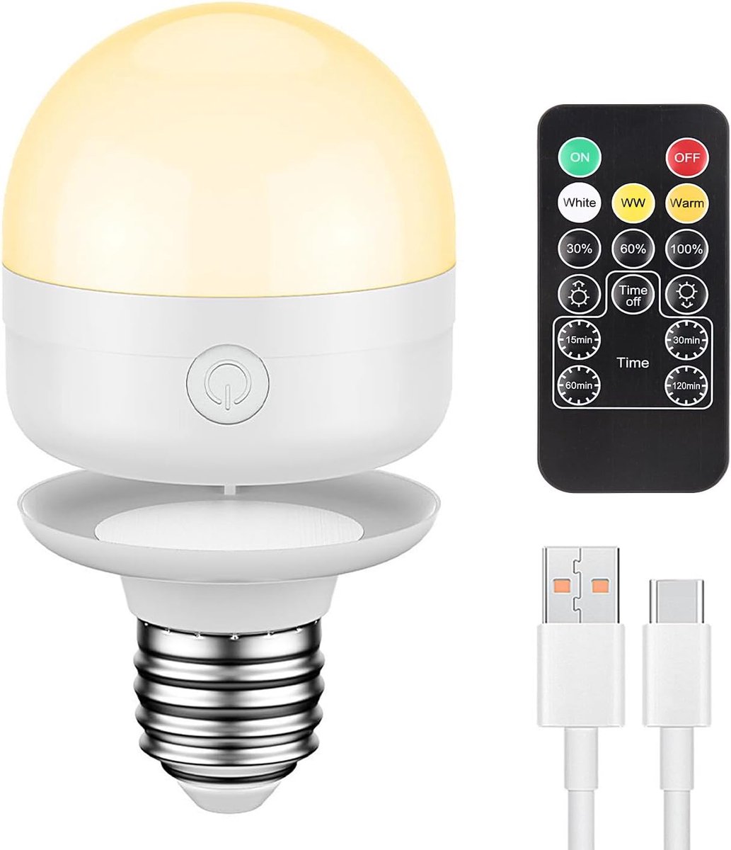 USB C Oplaadbare Batterij Gloeilamp Met Afstandsbediening, E27 Intelligent RGB Gloeilamp, 9 3 Kleurtemperaturen, 8W LED Dimbare Touch Control Lamp Met Timing Functie, 2600mAh, A19, met Haken,2 pack USB C Oplaadbare Batterij Gloeilamp Met Afstandsbediening, E27 Intelligent RGB Gloeilamp, 9 3 Kleurtemperaturen, 8W LED Dimbare Touch Control Lamp Met Timing Functie, 2600mAh, A19, met Haken,2 pack