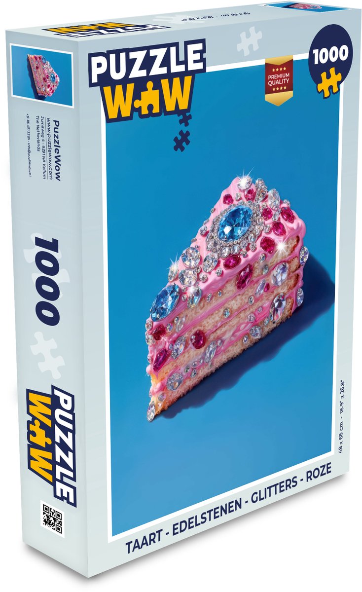 Puzzel Taart - Edelstenen - Glitters - Roze - Legpuzzel - Puzzel 1000 stukjes volwassenen