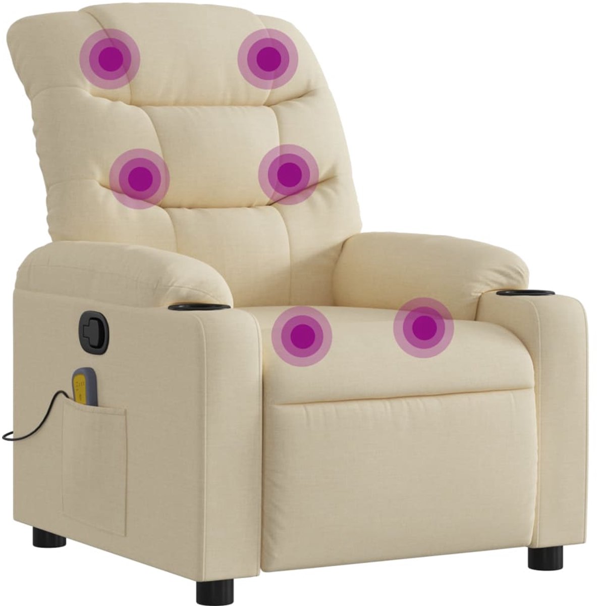 vidaXL Massagestoel - verstelbaar - stof - crèmekleurig