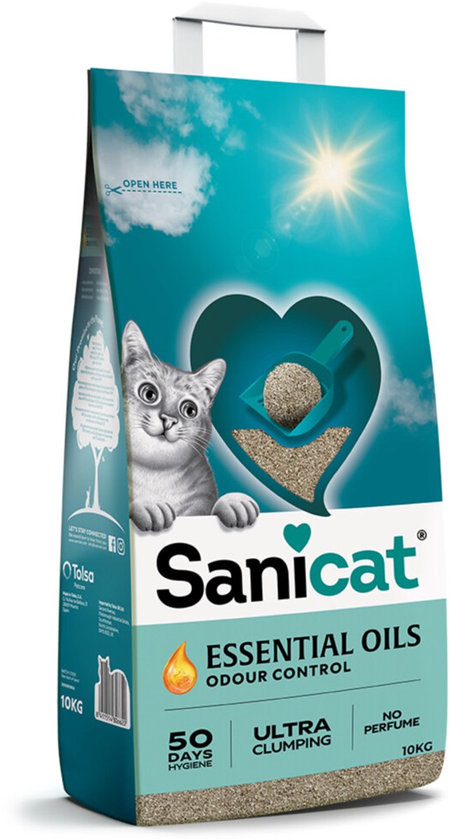 Sanicat Essential Oils Ultra Cream Kattenbakvulling Fragrance Free - 10 kg