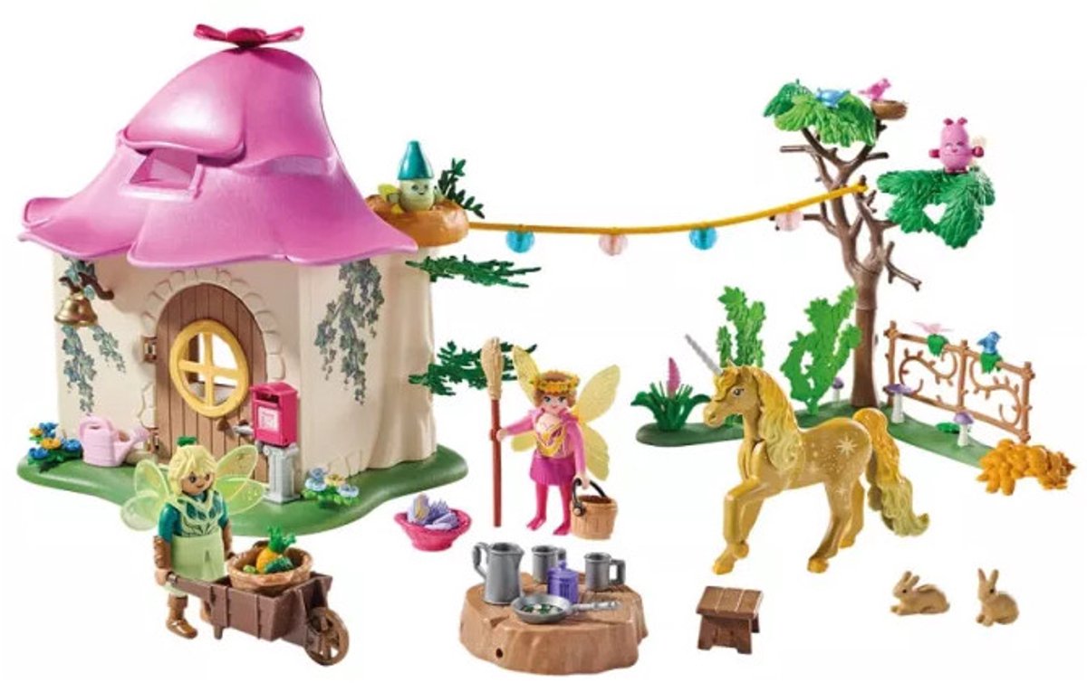 PLAYMOBIL Magische Eenhoorns - Feeënhuis met gouden eenhoorn en stal - Met oplichtende slinger voor magische nachten - 71838 — afbeelding 5