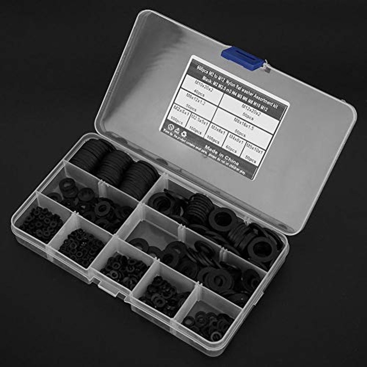 Nylon Gasket M2-M12 - Zwarte Wasmachine Assortiment Set - 9 Maten voor Elektronica en Communicatie