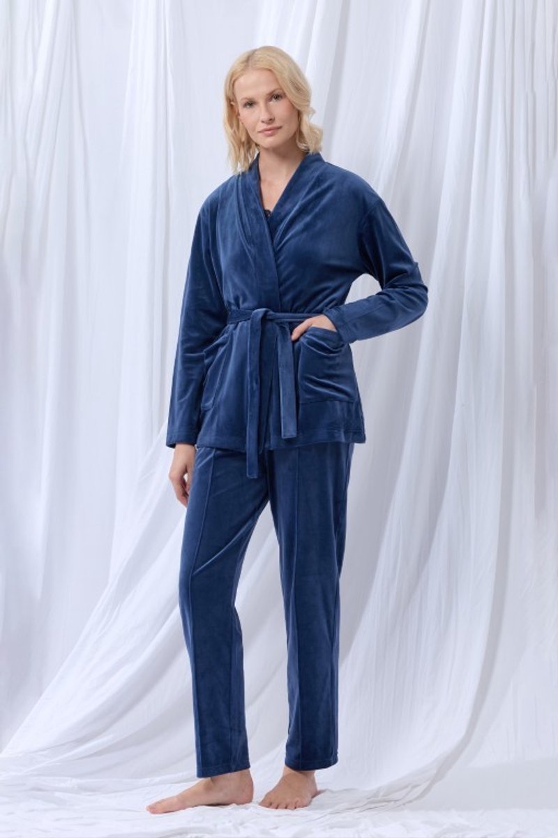Lords & Lilies huispak 3-delig dames - donkerblauw - 252-51-TPS-V/831 - maat M