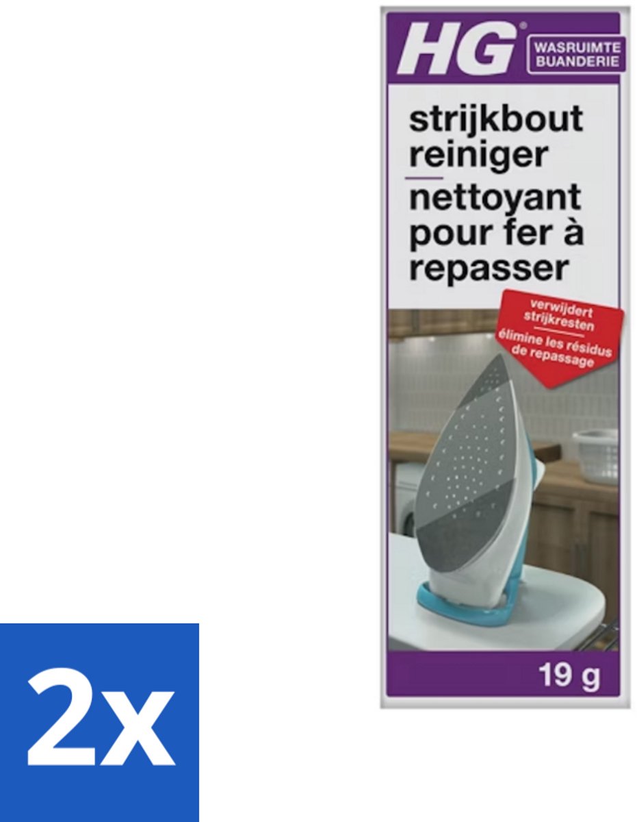2 x HG Strijkbout Reiniger 50 gr - Strijkbout Reiniger - Strijkresten Verwijderen - Strijkbout Schoonmaken - Strijkbout Borstel - HG Strijkboutreiniger