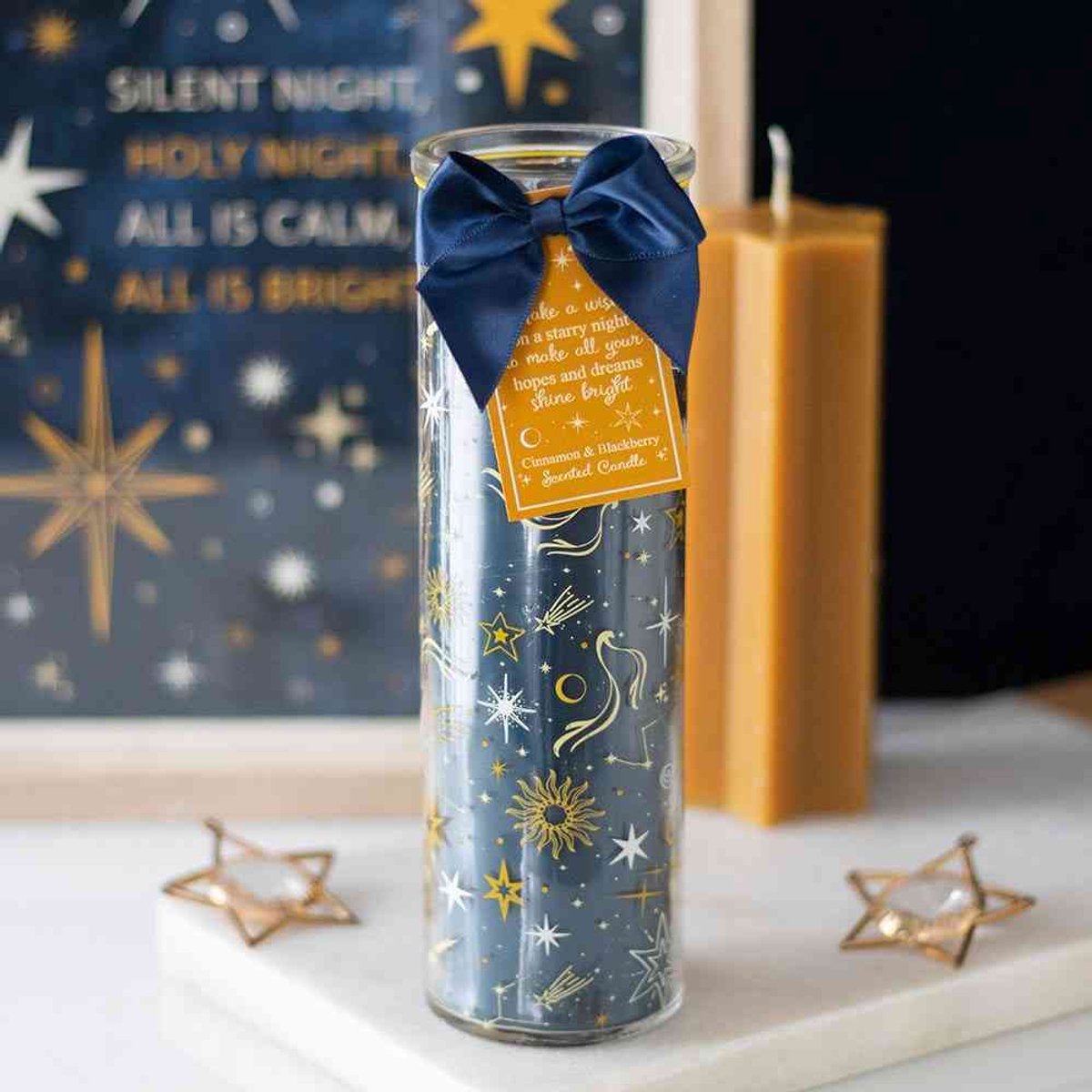 Something Different - Starry Night Cinnamon & Blackberry Tube Geurkaars - Blauw