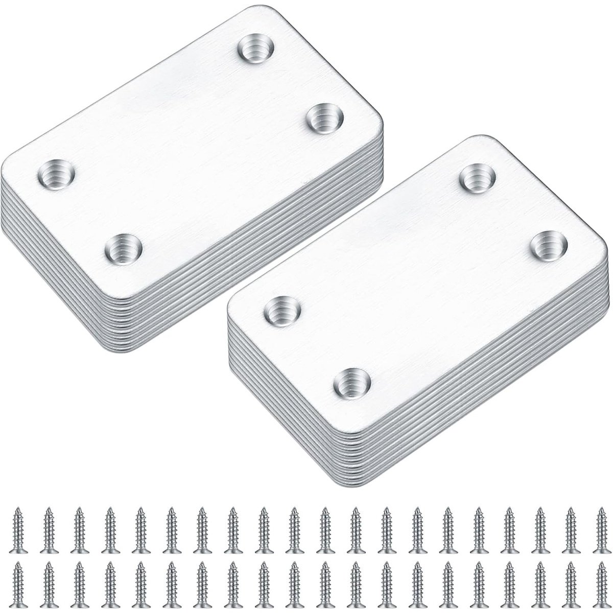 EXCITAT Hoekbeugel - Vlakke verbinder - Haakse bevestiging - Verbindingsplaat - 38x60 mm - 20 stuks