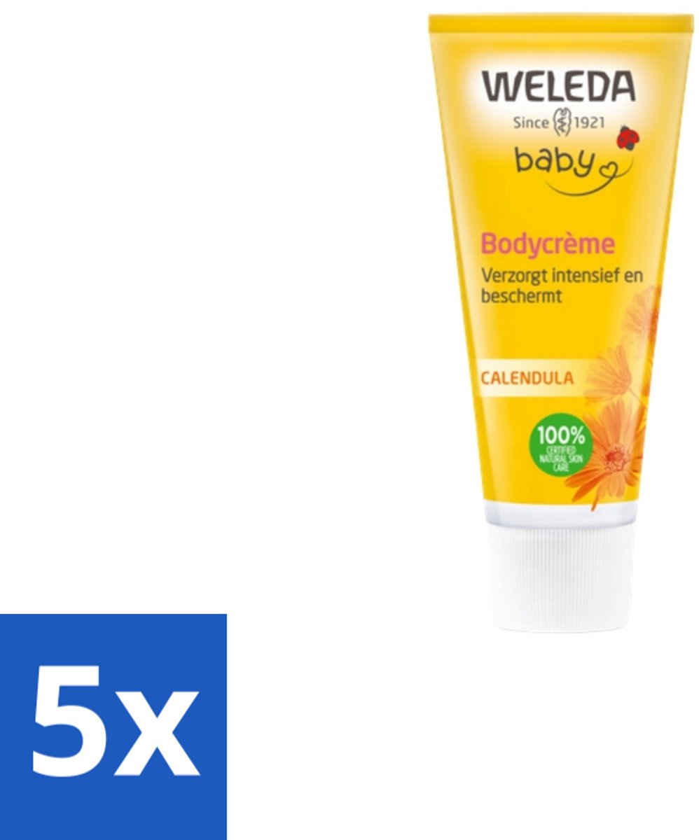 Image of 5 x WELEDA - Bodycrème - Baby & Kind Calendula - 75 ml - Babyhuid - Verzorging Gezicht - Verzorging Lichaam - Biologische Ingrediënten