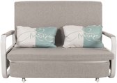 Canapé-lit MCW-M83, canapé-lit, fonction sommeil, surface de couchage, 130x185cm ~ tissu/textile gris clair