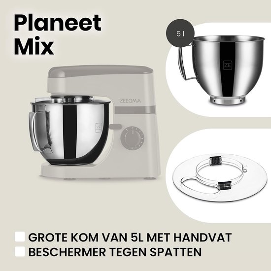 Multifunctionele Kneedmachine 1800W met Touchscreen en 5L Kom van Tristar — afbeelding 4