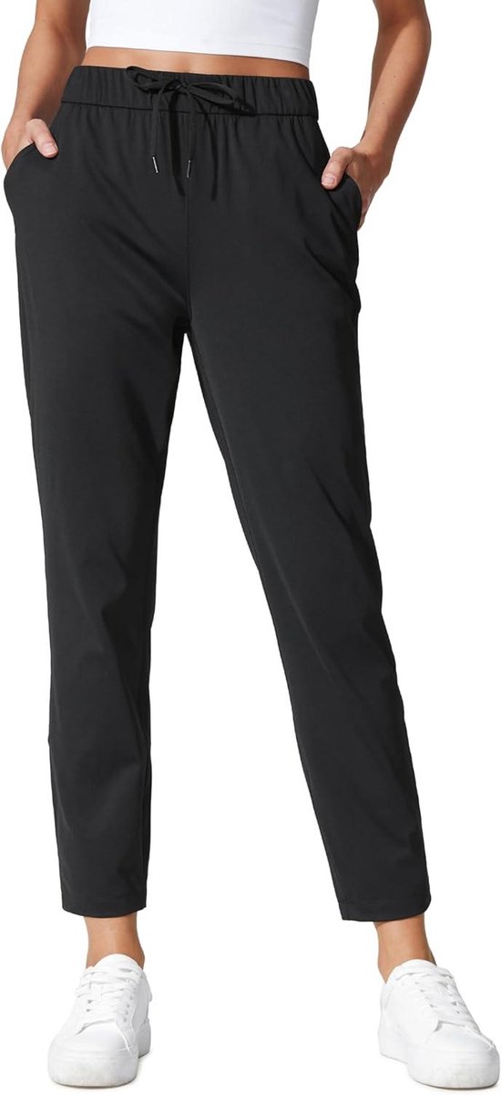 Allecto plus - Dames Stretch Lounge Joggingbroek Reizen Enkeltrekkoord 7/8 Atletische Trainingsbroek met Zakken voor Dames.