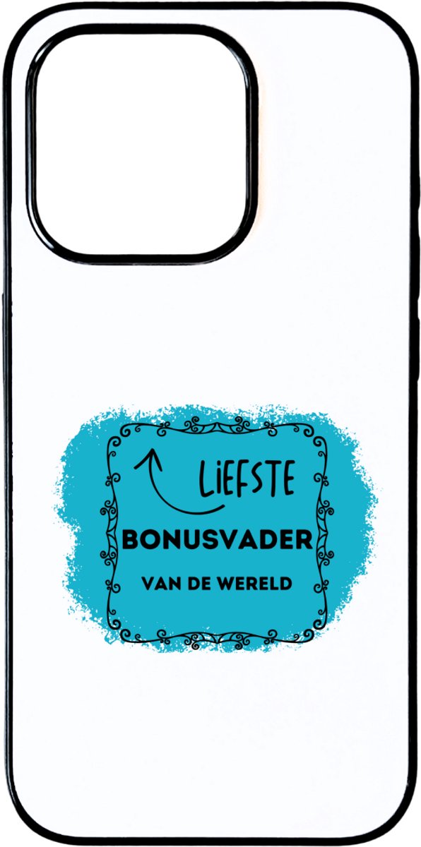 Hacebo® - liefste bonusvader van de wereld telefoonhoesje - Vader - de liefste bonusvader - telefoonhoesjes - vader cadeautjes - vaderdag - verjaardag - geschenk - kado - hoesje geschikt voor iPhone 15 Pro