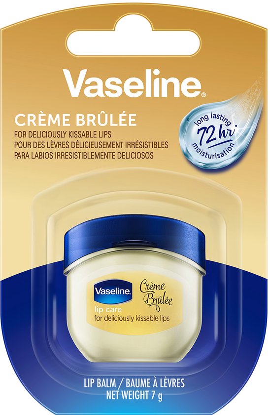 Vaseline Crème Brûlée lippenbalsem 7g verpakt in een gouden kaart