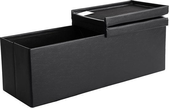 Hoppa! - Zitbank met Deksel - 120 L - Zwart - MDF