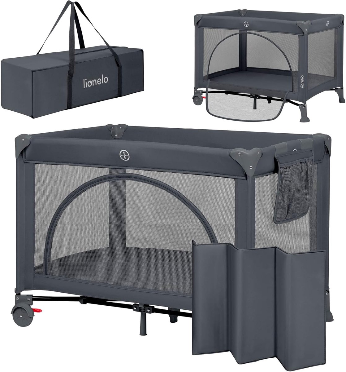 Image of 2-in-1 Reisbed en Babybox - Opvouwbaar, Compact en Lichtgewicht - Ideaal voor Baby's en Peuters - Comfortabel Schuimmatras - Ademend Met Gaaspanelen - Inclusief Organizer en Draagtas