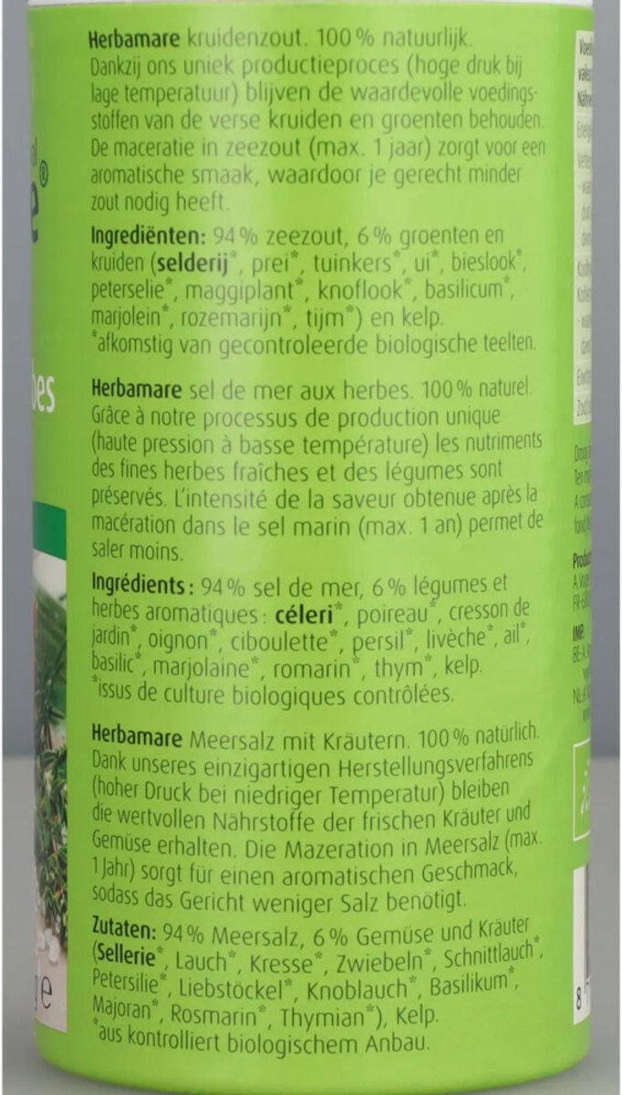 A.Vogel Herbamare Biologisch - 3 x 250 gr - Voordeelverpakking