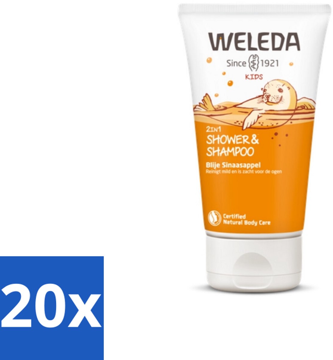 Image of 20 x WELEDA - 2-in-1 Shampoo & Body Wash - Kids - Blije Sinaasappel - 150 ml - Sinaasappel Shampoo - Weleda Kids - Weleda