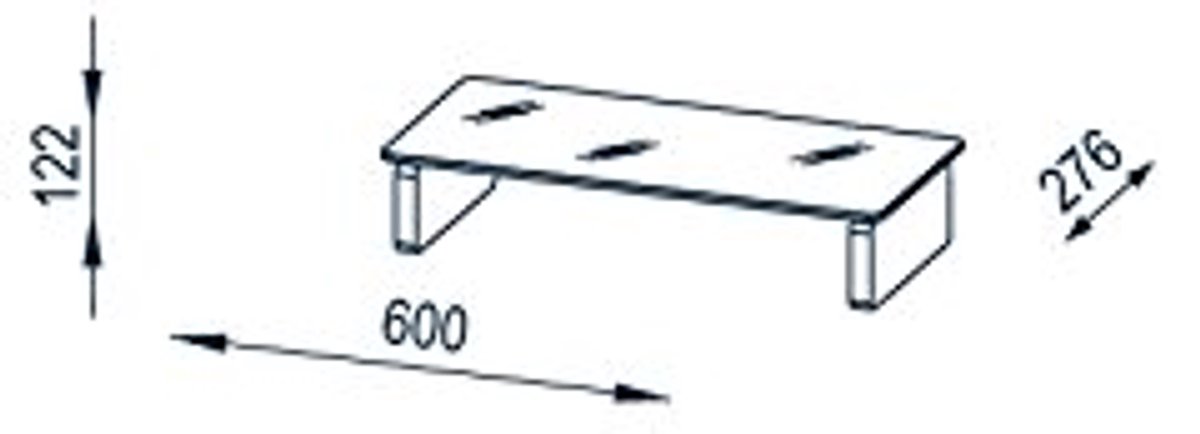 Zwart glazen TV-board 60 x 27,6 x 12,2 cm - Eenvoudig en elegant design