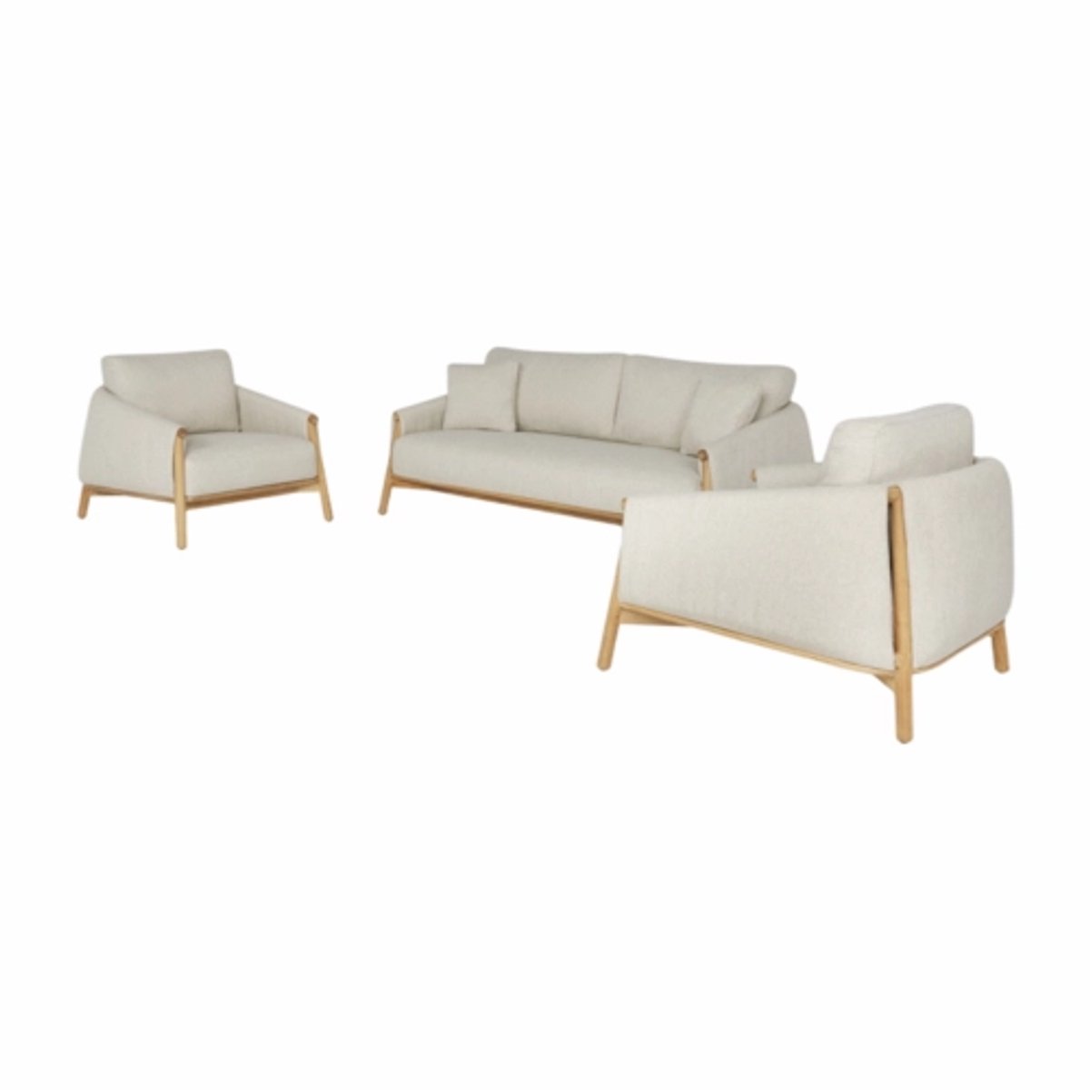 Loungeset Suns Bellano Sofa Set Natural Gravel (3-Delig)