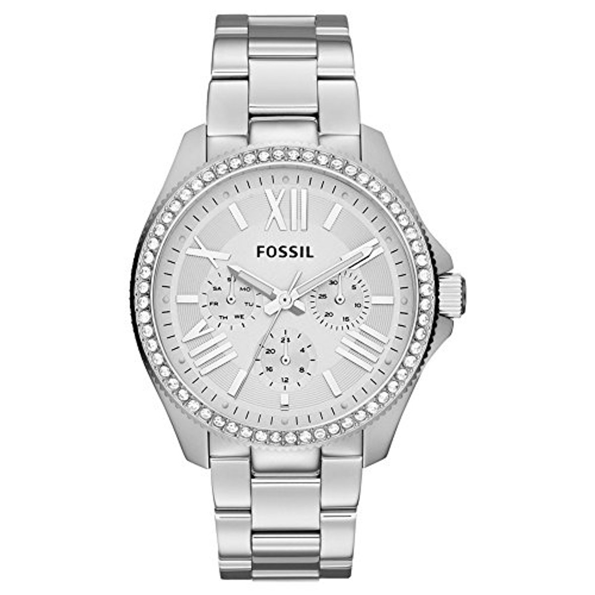 Chronograaf horloge voor dames met roestvrijstalen of leren band