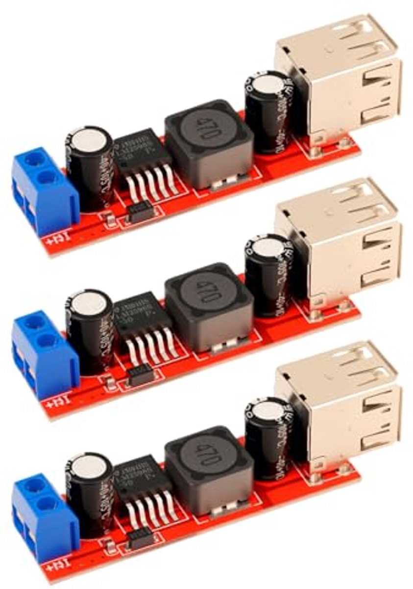 DC-DC Buck Converter 6V-40V naar 5V 3A met Dubbele USB Uitgang