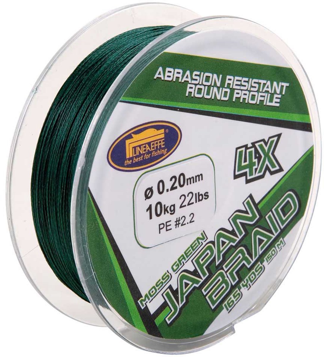 Lineaeffe Japan 4x Gevlochten Vislijn 150 M Groen 0.140 mm
