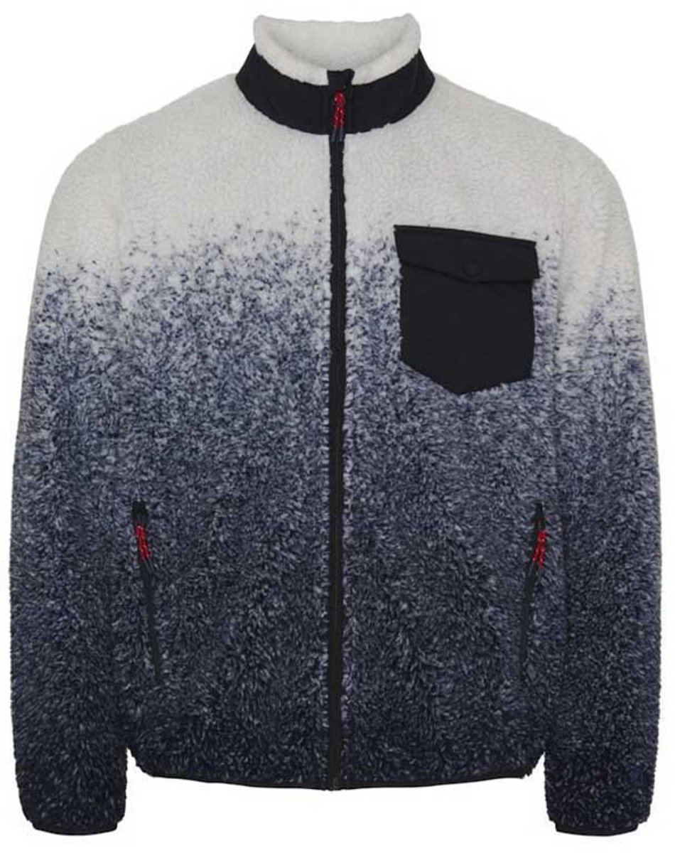 Sea Ranch Leo Dip Dye Fleece Met Volledige Rits Man Marineblauw
