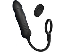 Mannelijke anale telescoop vibrator - Thrusting dildo vibrerend - Mannen dildo - Buttplug - Cockring - Penis ring - 6 standen - USB Oplaadbaar