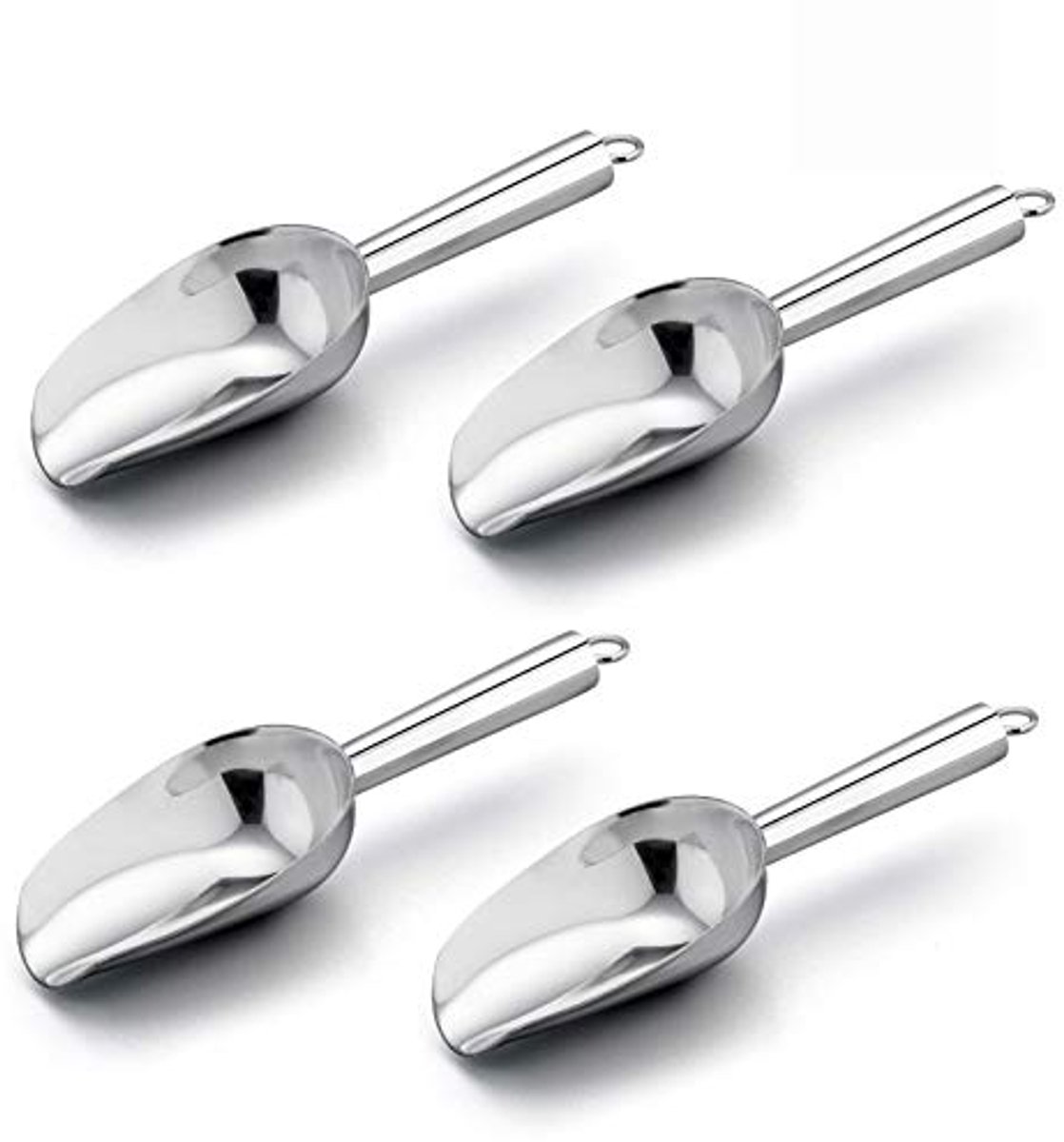 Roestvrijstalen Mini IJsschep Set - 4-delige Set voor Keuken en Buffet - Vaatwasmachinebestendig