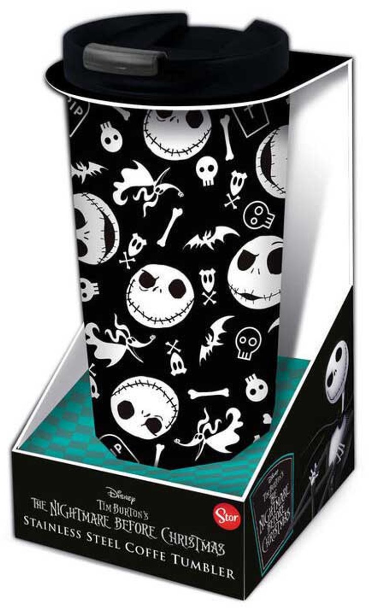 Stor Young Adult - The Nightmare Before Christmas - Geïsoleerde Roestvrij Staal Koffie Tumbler - 425 ML