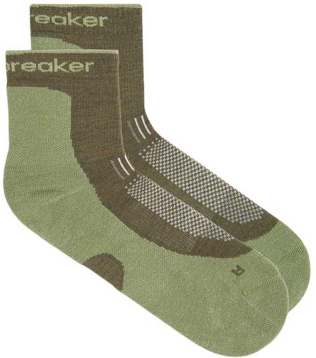 Icebreaker Heren Wandel Quartersokken Light Cushion Groen