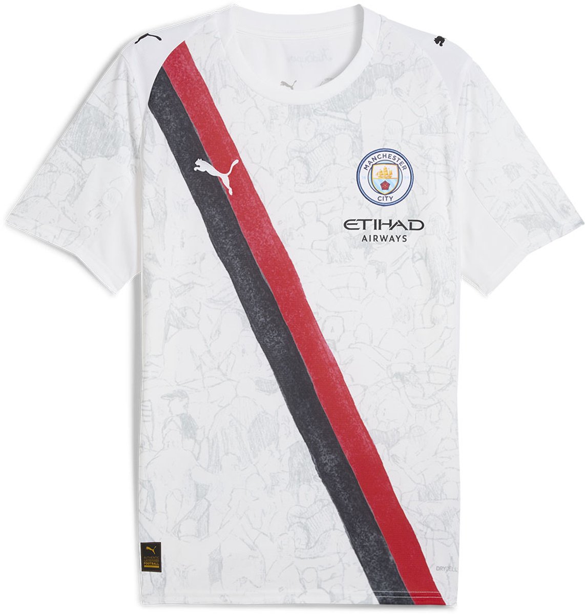 Puma Super Manchester City Fc Replica Korte Mouw T-shirt Junior Wit 11-12 Years Jongens,Meisjes