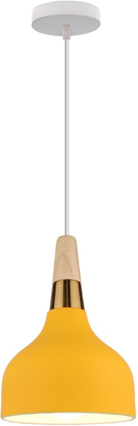 Suspension moderne E27, lustre nordique jaune pour salon, chambre, salle à manger