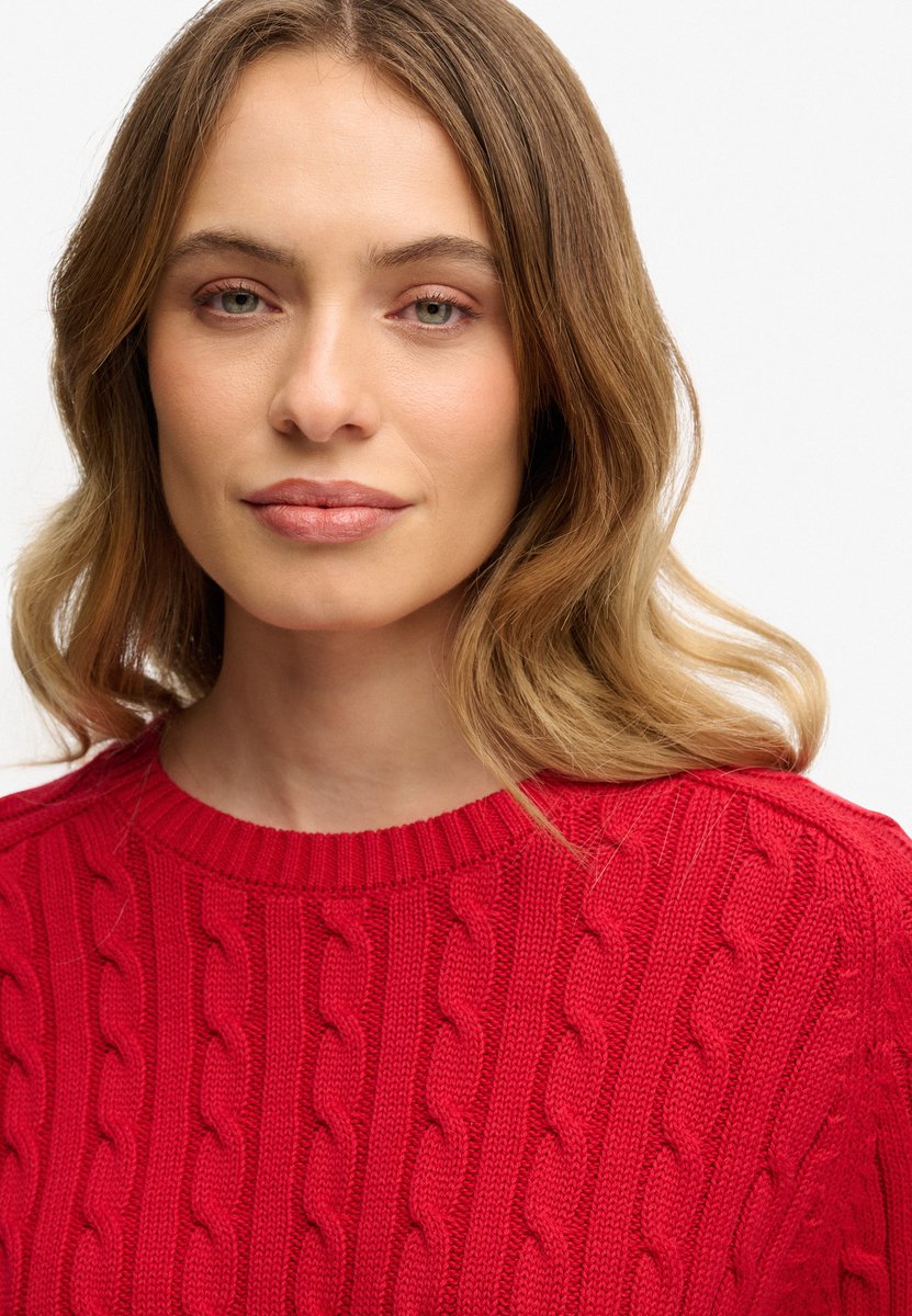 Superdry Slouchy Kabeltrui Dames Sweaters Rood