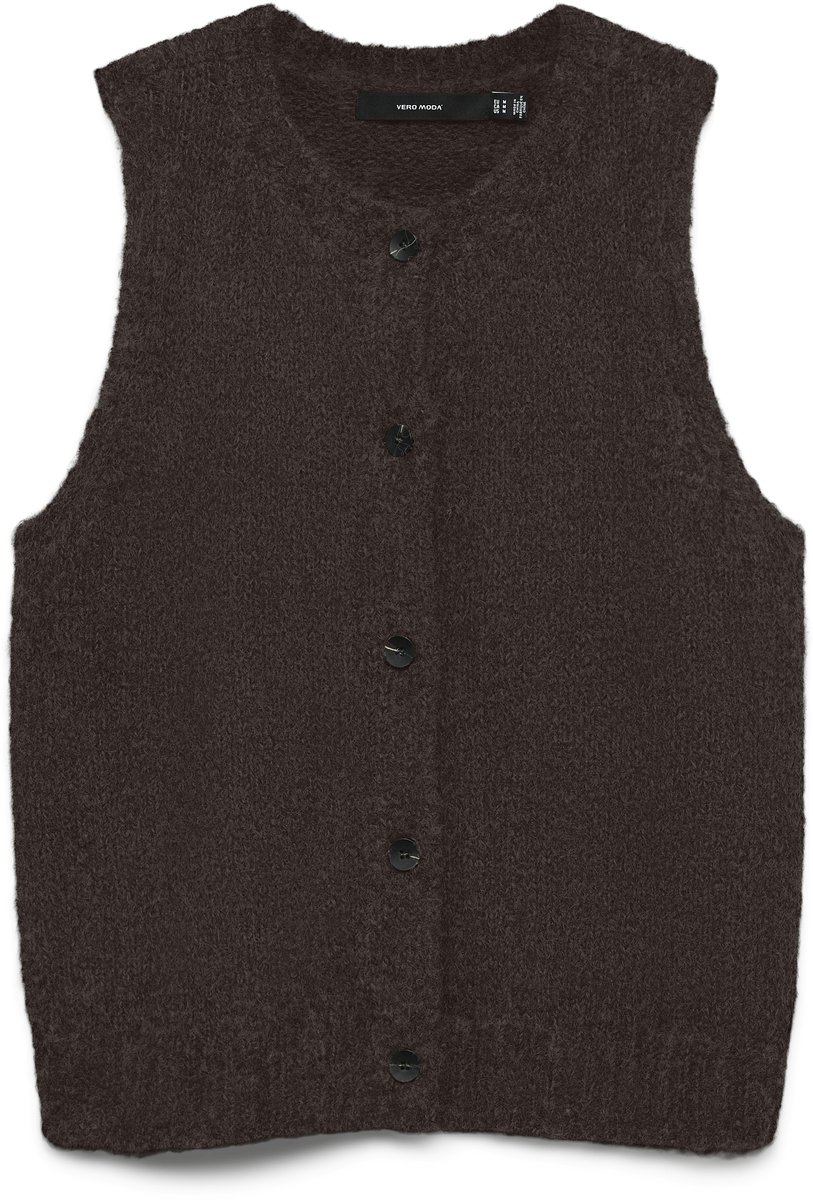 VERO MODA - VMNOVAH SL O-NECK BUTTON VEST NOOS - Dames - Gebreide truien