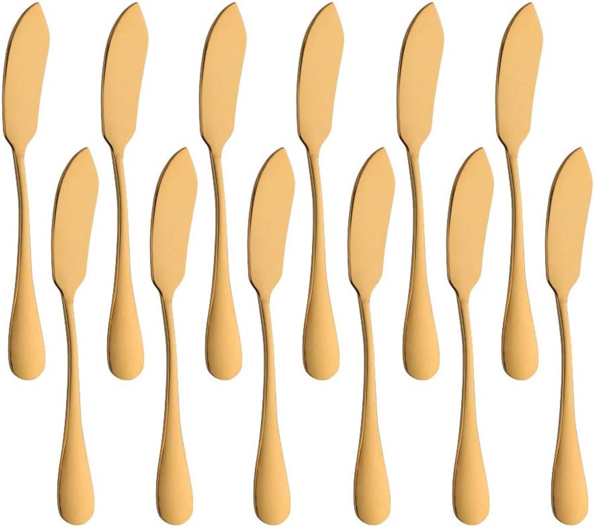 Mmgoqqt 12pcs Stainless Steel Butter Spreader Gold Elegant Kitchen Utensil Set