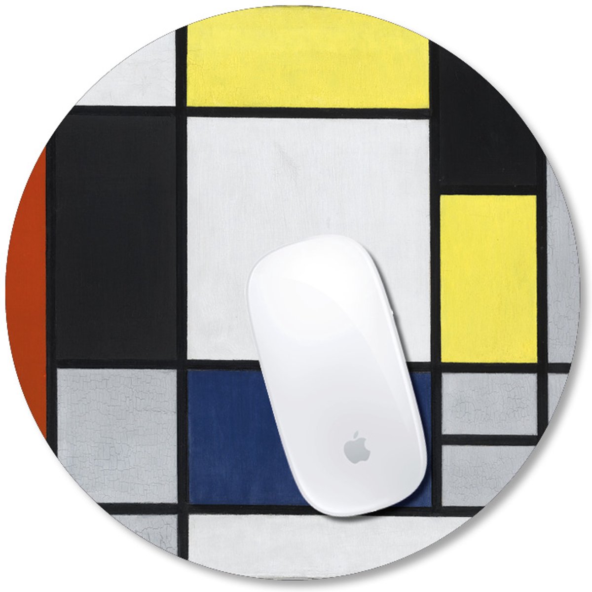 Muismat 24 cm - print - Mondriaan - Dietrix - antislip - flexibel